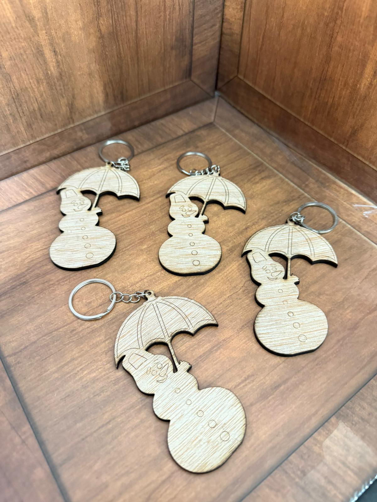 مدالية خشب شكل رجل ثلج