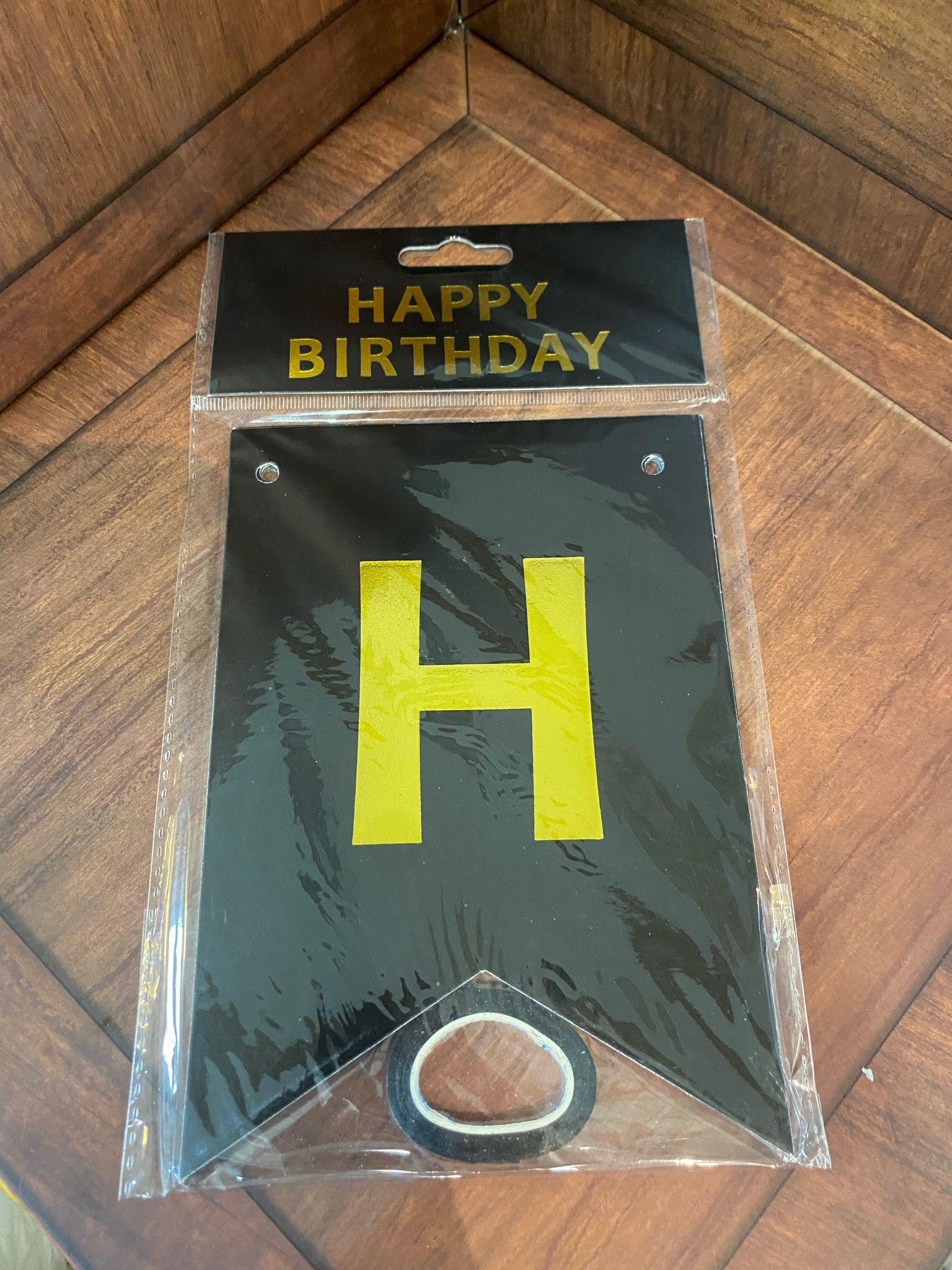 حبل تزين Happy Birthday لون اسود