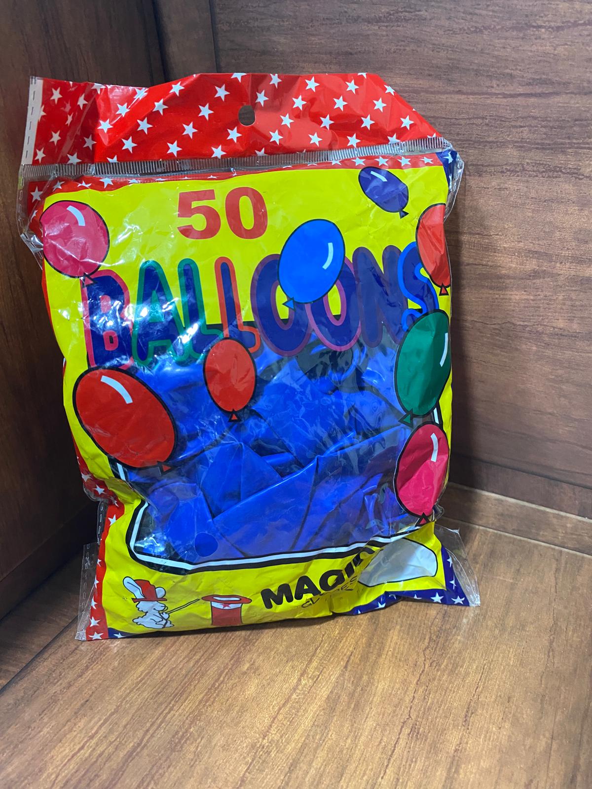 كيس بالونات نوعية ثقيلة لون ازرق (50 بالون)