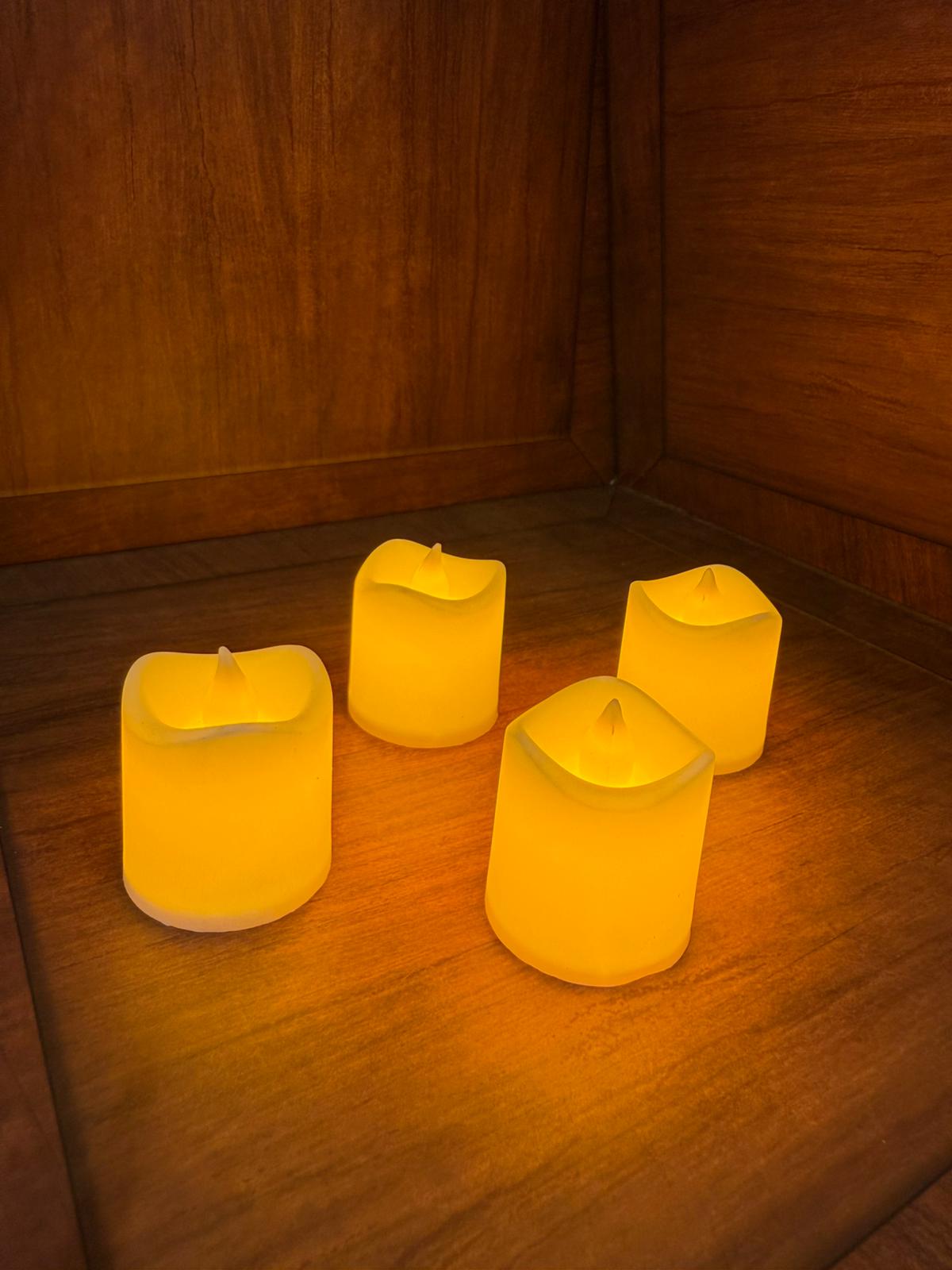 شمع الكتروني لون ابيض