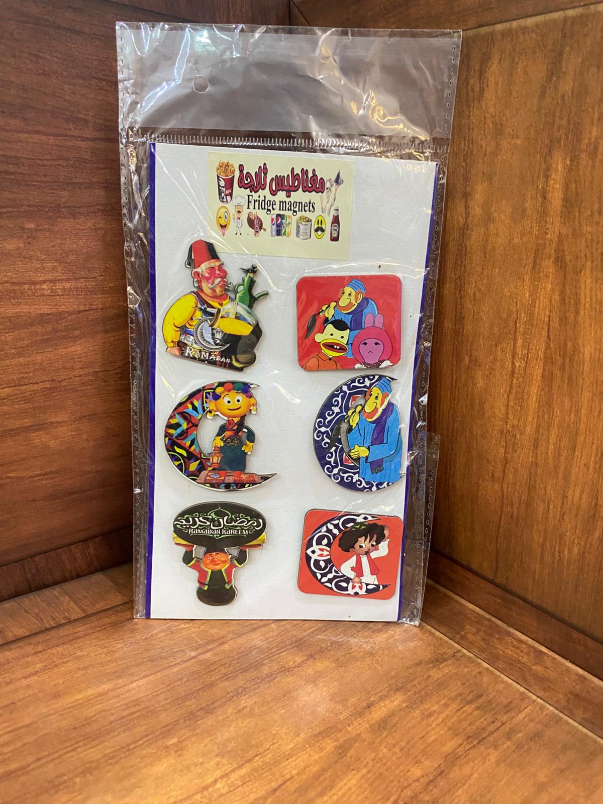 طقم مغناطيس خشب شخصيات البكيت يحتوي 6 حبات