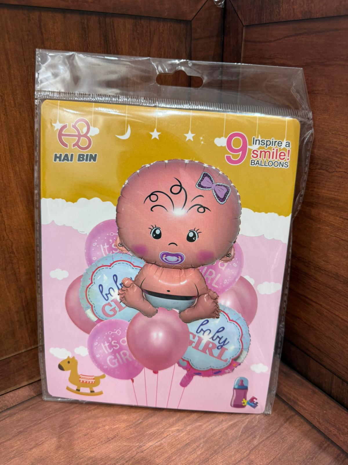 مجموعة بالونات 9 قطع لبنت