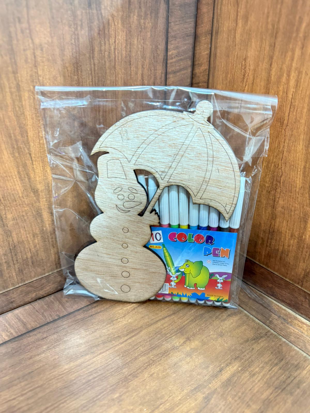 خشبة رجل الثلج لتلوين حجم كبير مغلفة مع الوان