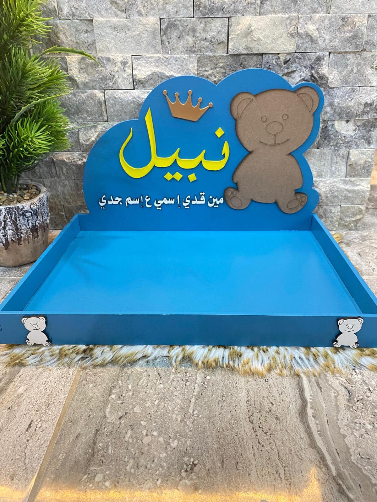 صواني خشب لون أزرق