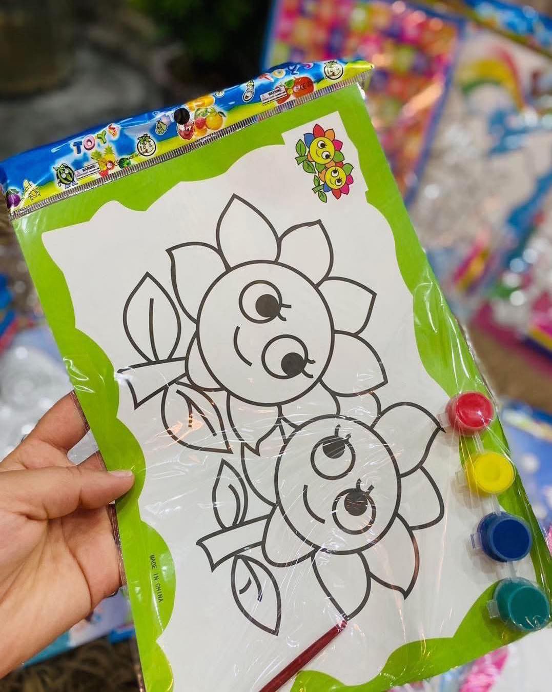 بطاقات تلوين مع الوان