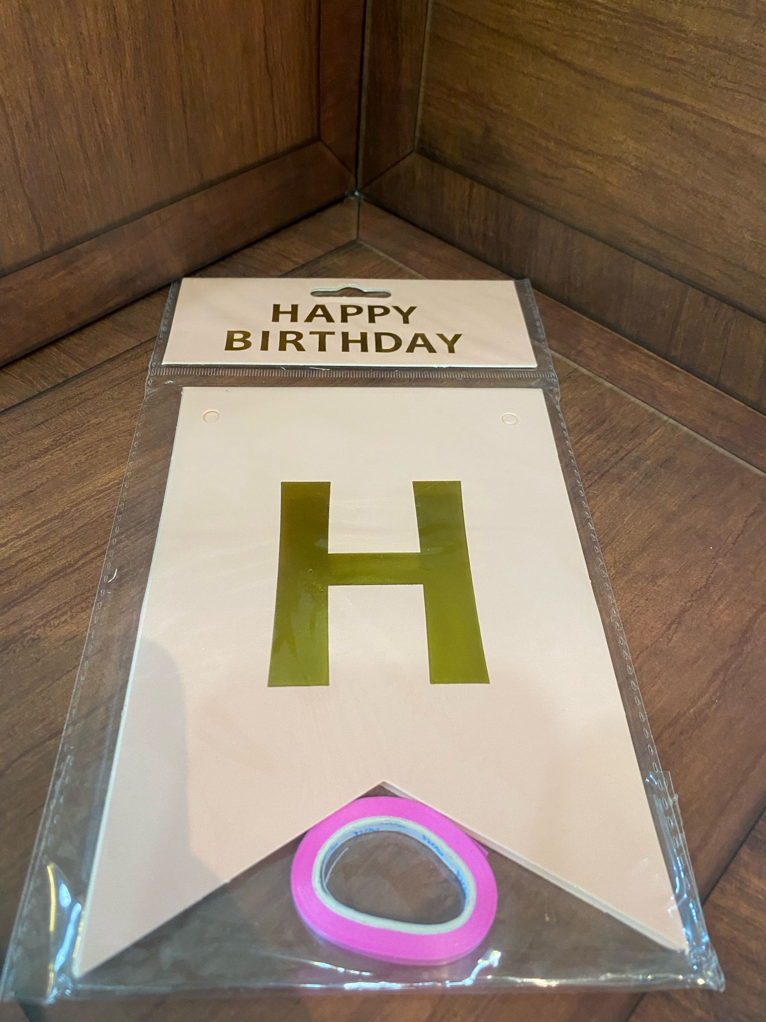 حبل تزين Happy Birthday لون روز جولد