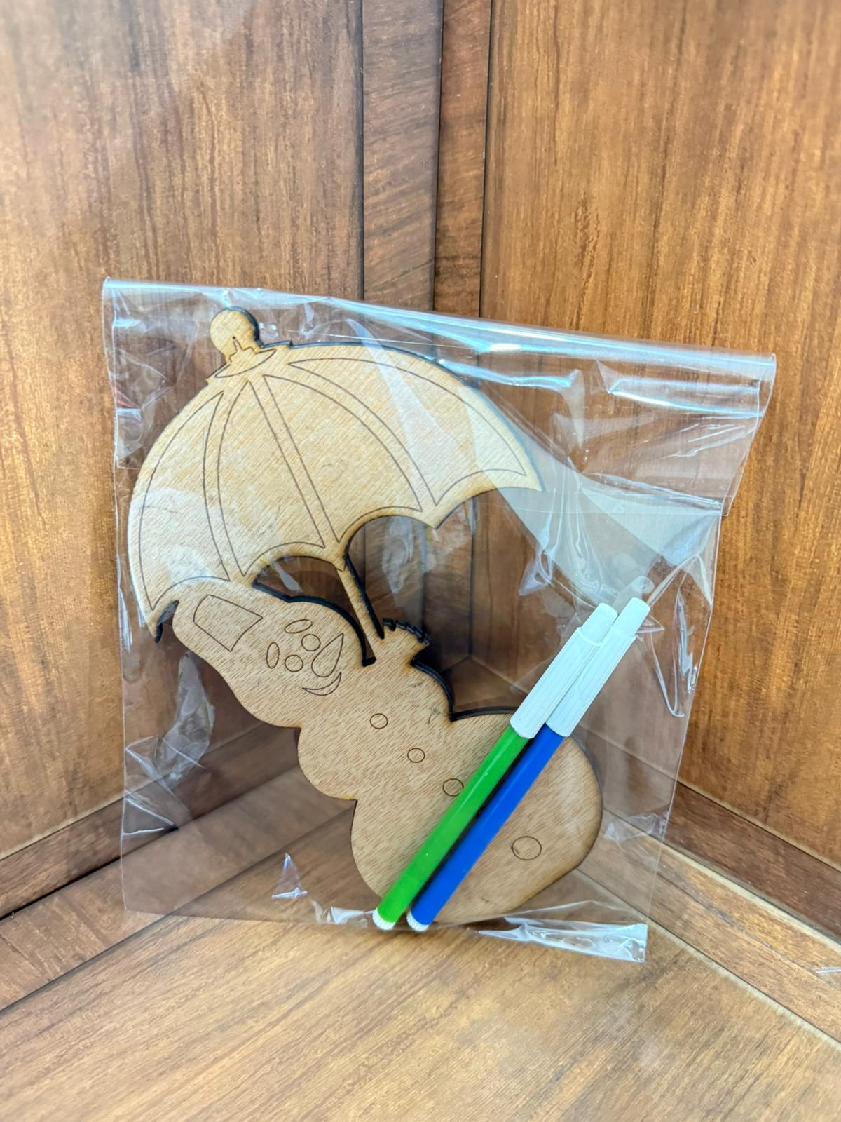 خشبة رجل الثلج لتلوين حجم كبير مغلفة مع 2 الوان