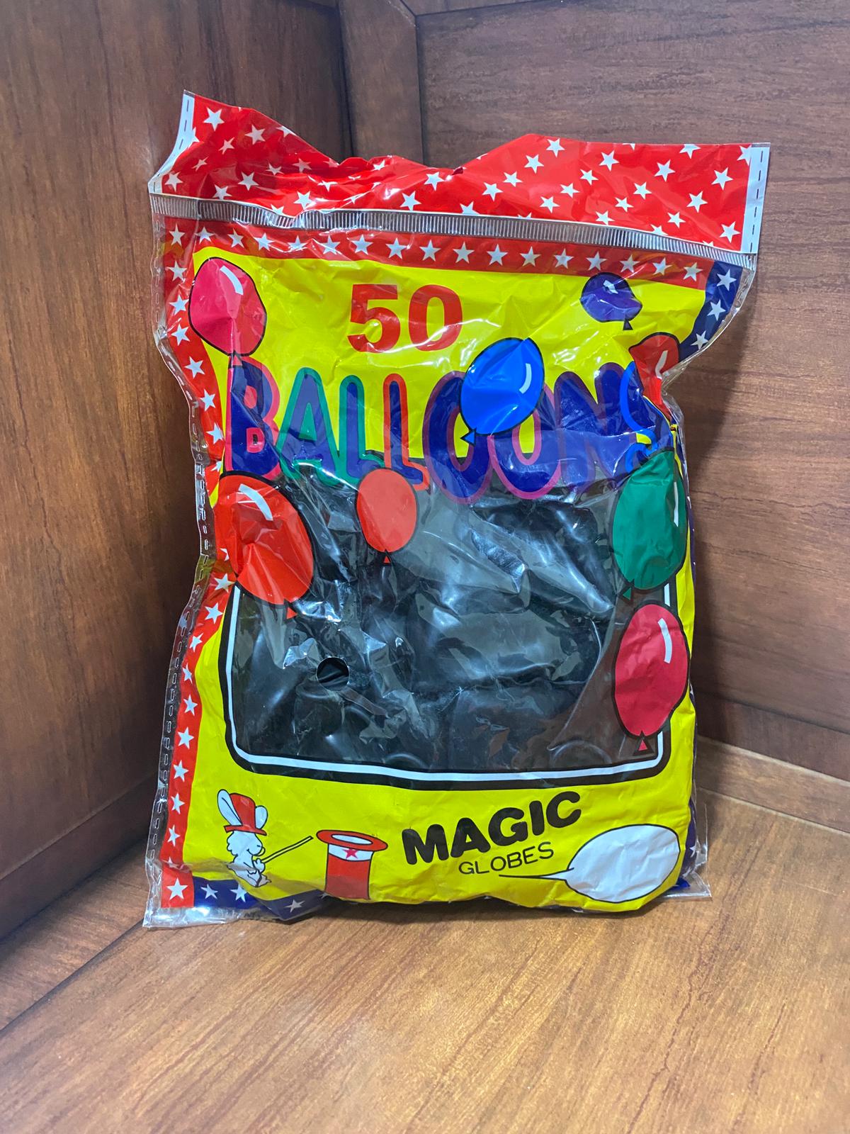 كيس بالونات نوعية ثقيلة لون أسود (50 بالون)