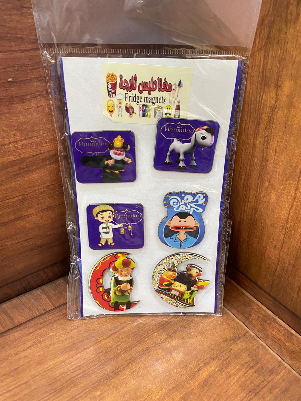 طقم مغناطيس خشب شخصيات البكيت يحتوي 6 حبات