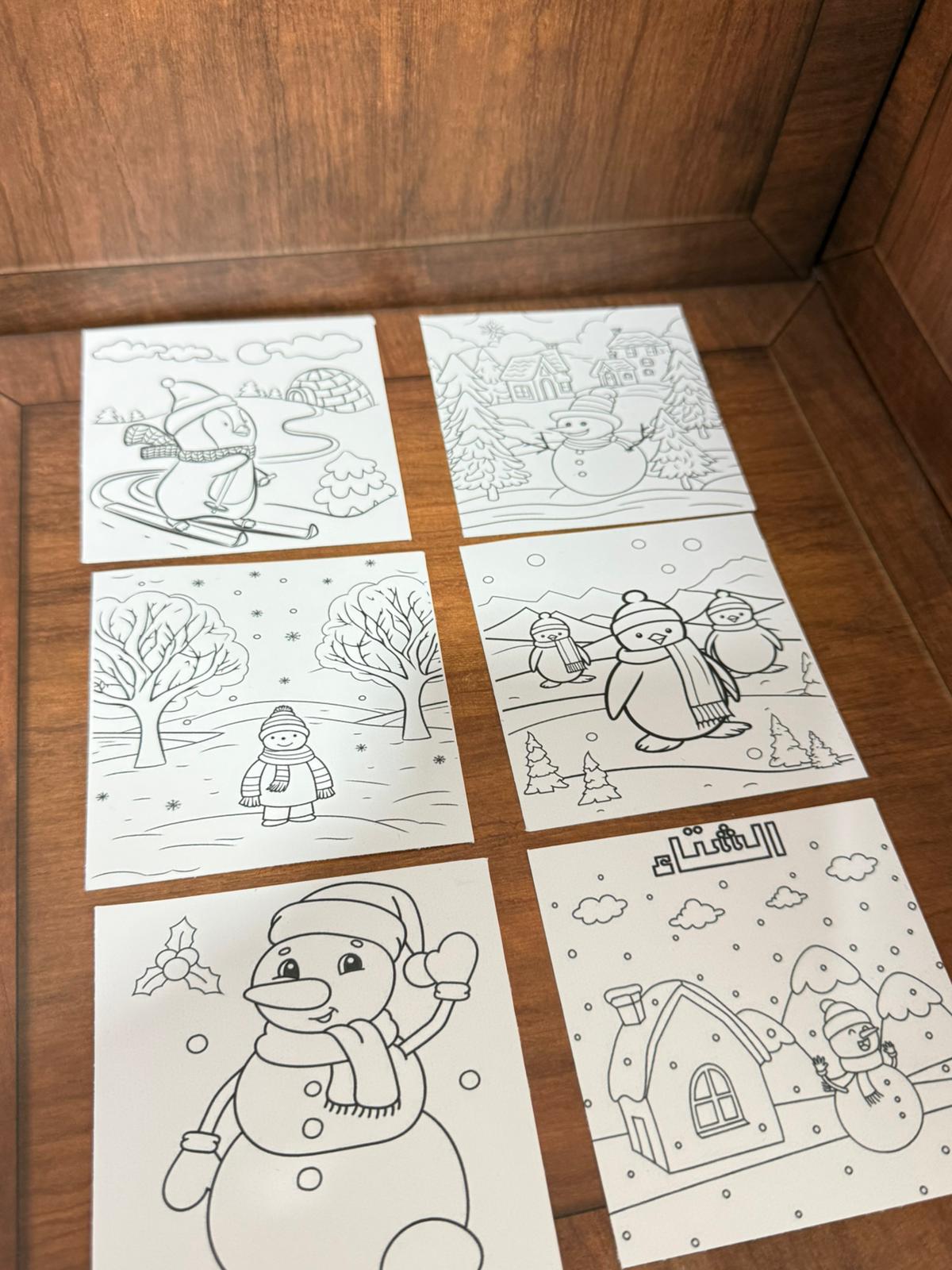 بطاقات تلوين لشتاء