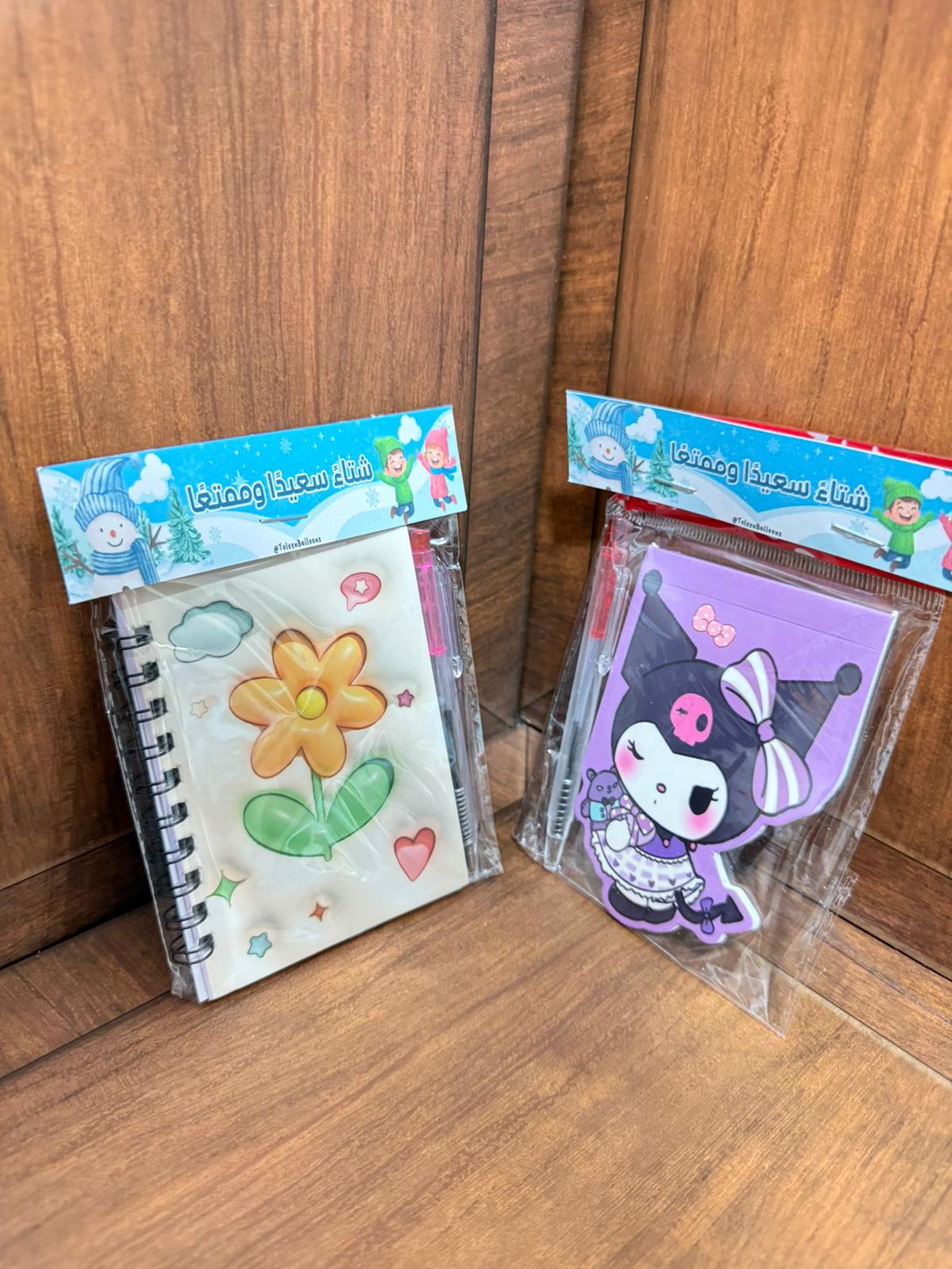 دفتر نوت مع قلم مع تغليف لشتاء